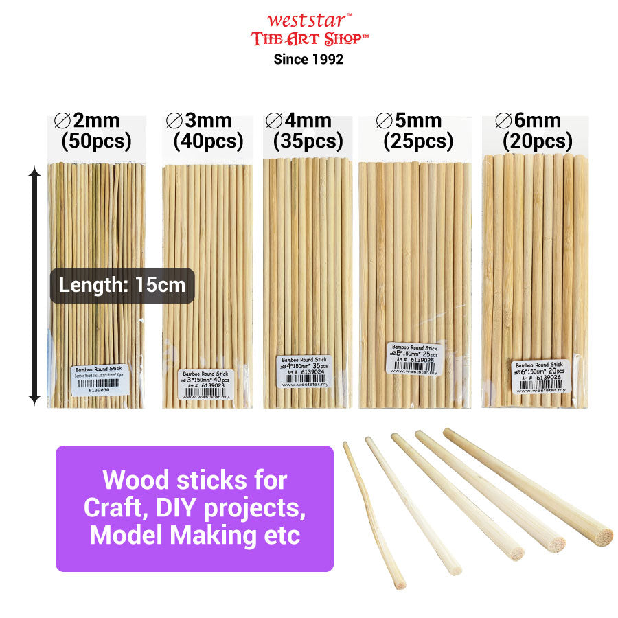 Bamboo Stick, Wood Stick, Wooden Stick (Round)