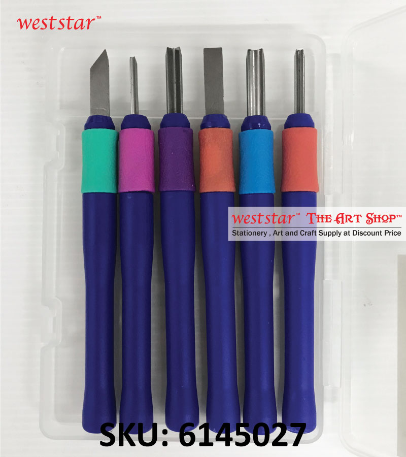 6pcs Supreme Plastic Handle Carving Tool (In plastic case)