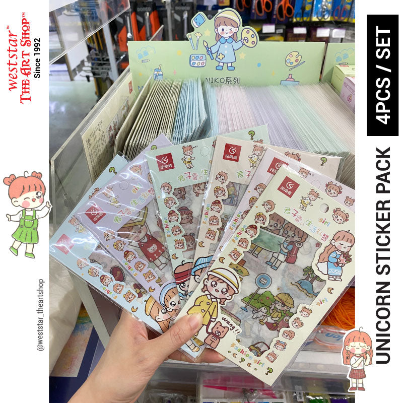 Unicorn DJ08-2058 Graphic Sticker Pack | 4pcs/set