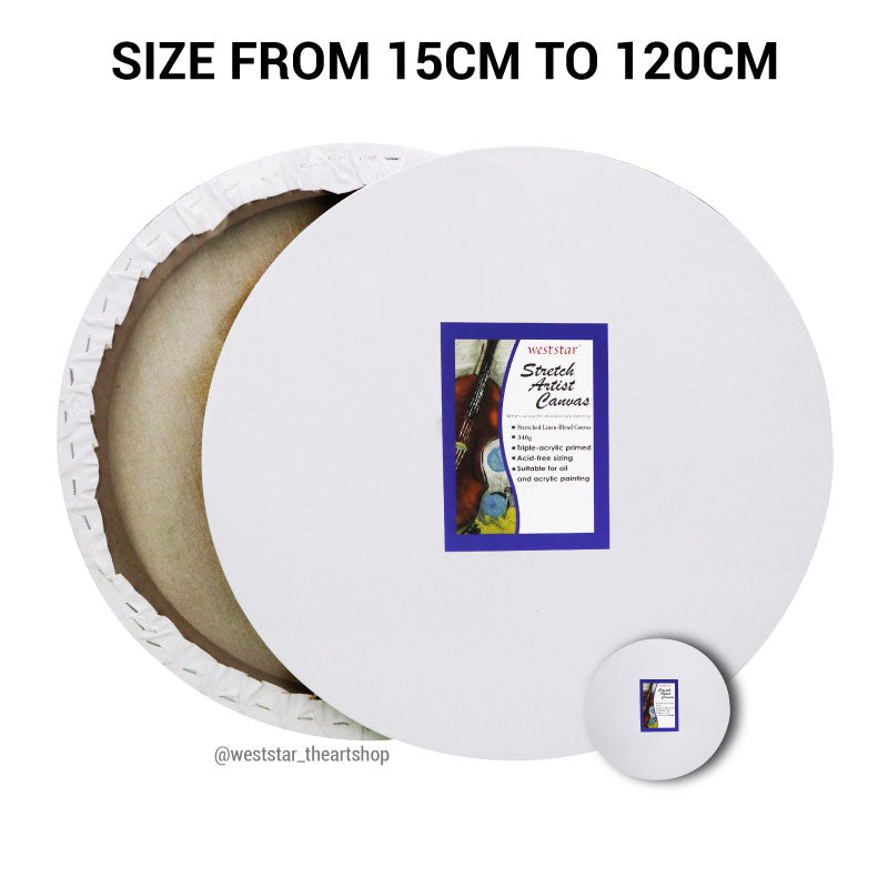 Stretched Canvas (Primed) - Linen Blend | ROUND