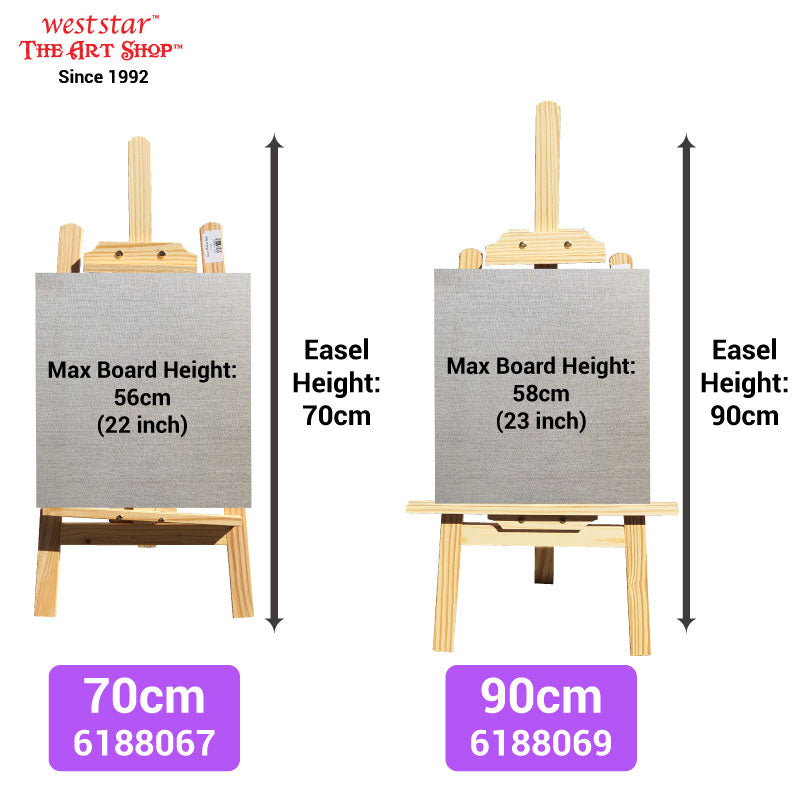 Junior Easel Wooden Easel 70cm Wooden Easel 90cm (70cm,90cm) For kids or adults painting on desk (Fit up to A3 size)