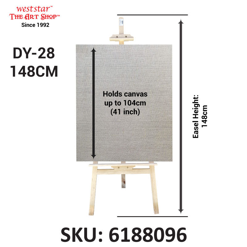 Eco Wooden Easel (DY-28) Wooden Easel 148cm (Holds board size up to 104cm / 41")