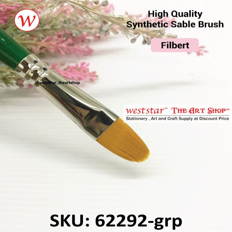 UA Filbert Synthetic Sable Painting Brush (LONG HANDLE) | Premium Quality