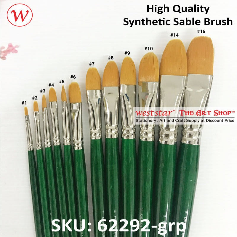 UA Filbert Synthetic Sable Painting Brush (LONG HANDLE) | Premium Quality