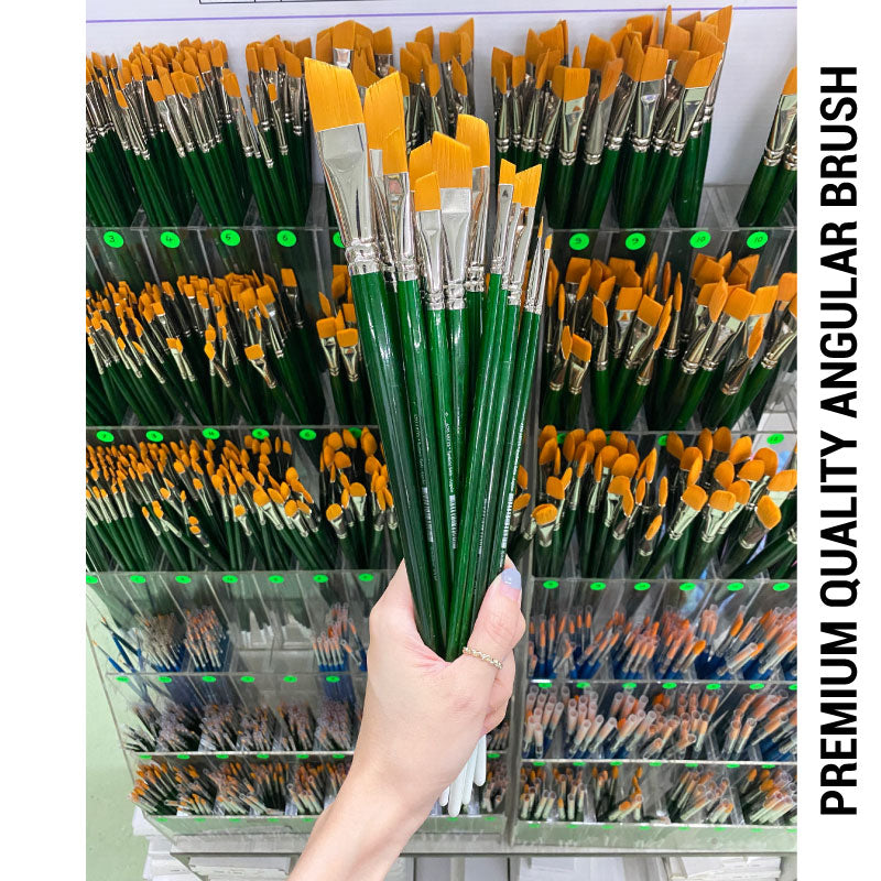 UA Angular Synthetic Sable Painting Brush (LONG HANDLE) | Premium Quality