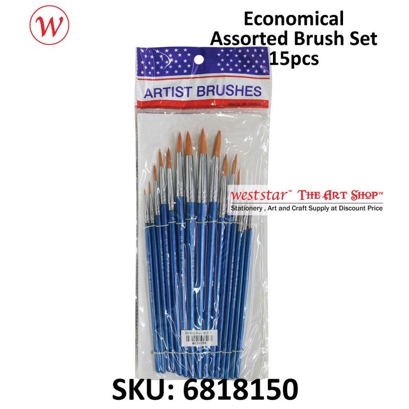 818 Economical Assorted Brush Set of 15pcs