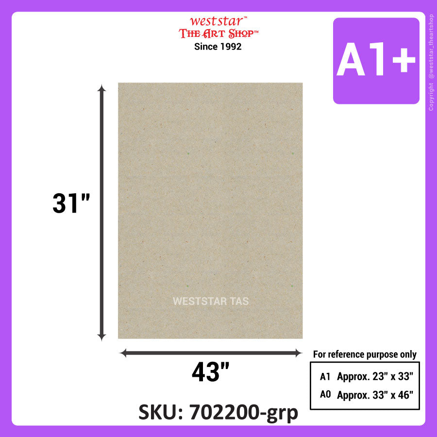 BoxBoard, Box Board, Grey Board, Grey Card 31" x 43"