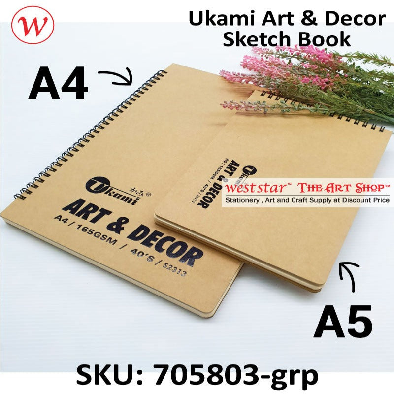 Uni Art & Deco Sketch Book - Cream Card Cove | A5 , A4