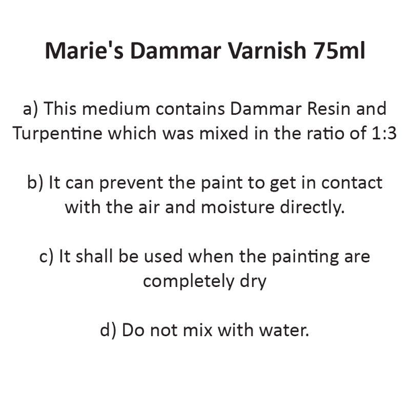 Marie's Dammar Varnish 75ml | For Oil Colour