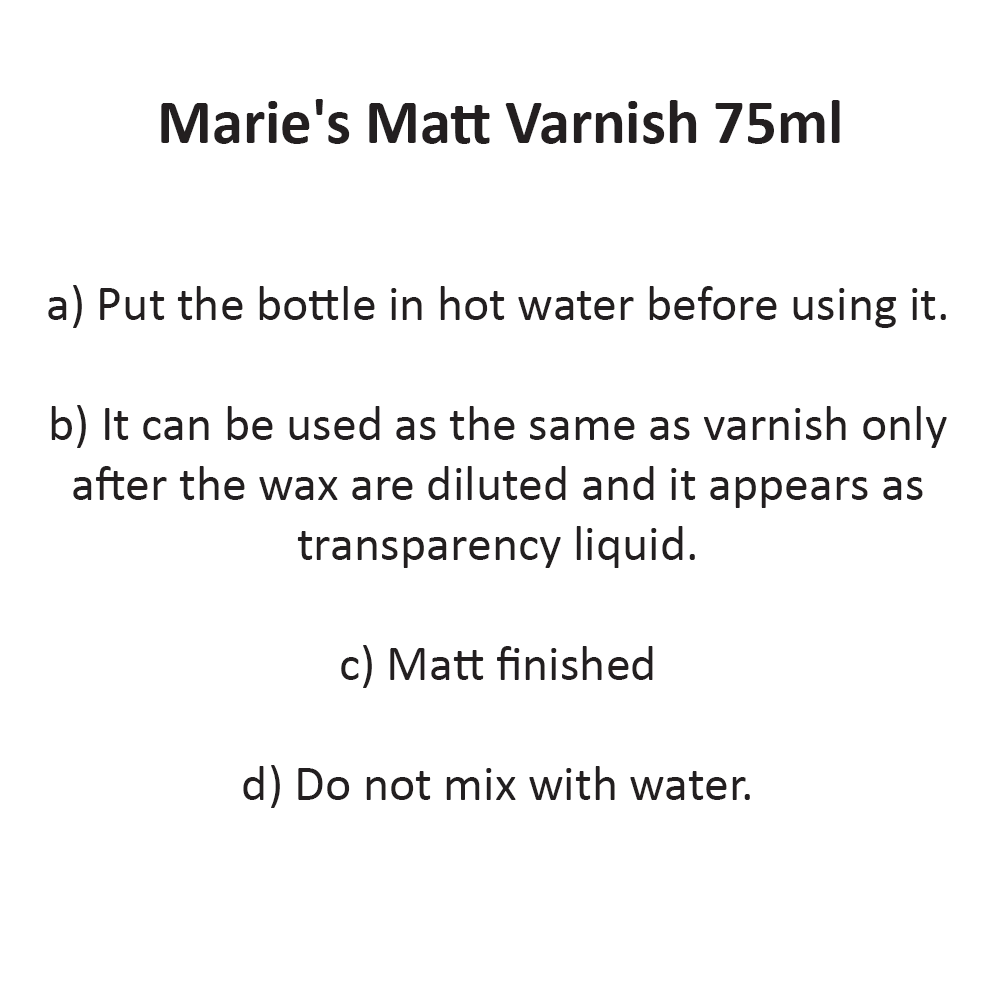 Marie's Matt Varnish 75ml (No.721)| For Oil Colour