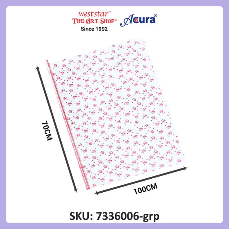 Floral Gift Wrap, Cellophane Wrap, Hamper Wrap 70x100cm