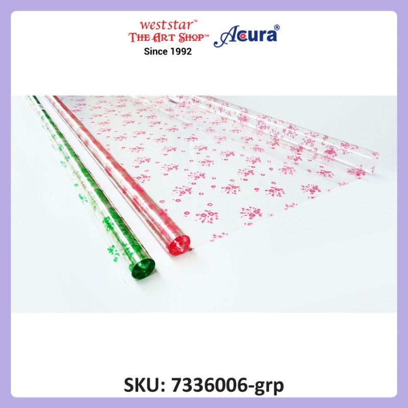 Floral Gift Wrap, Cellophane Wrap, Hamper Wrap 70x100cm
