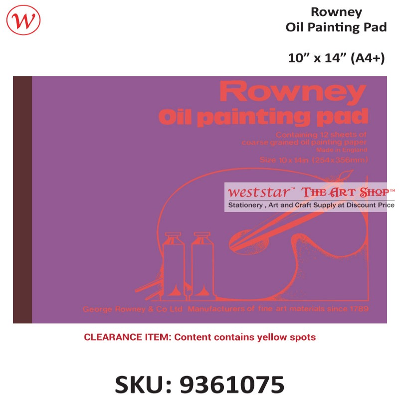 Rowney Oil Painting Pad | 10" x 14" (A4+) ***CLEARANCE***