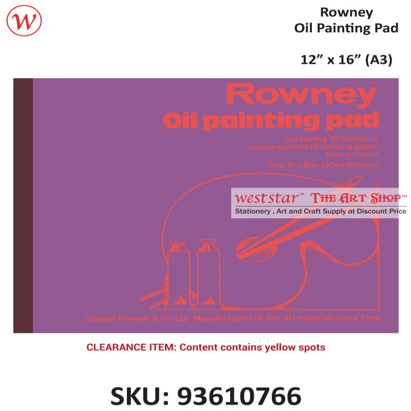 Rowney Oil Painting Pad | 12" x 16" (A3) ***CLEARANCE***