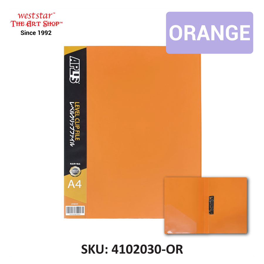 Aplus A4 Level Clip File, File with Metal Clip