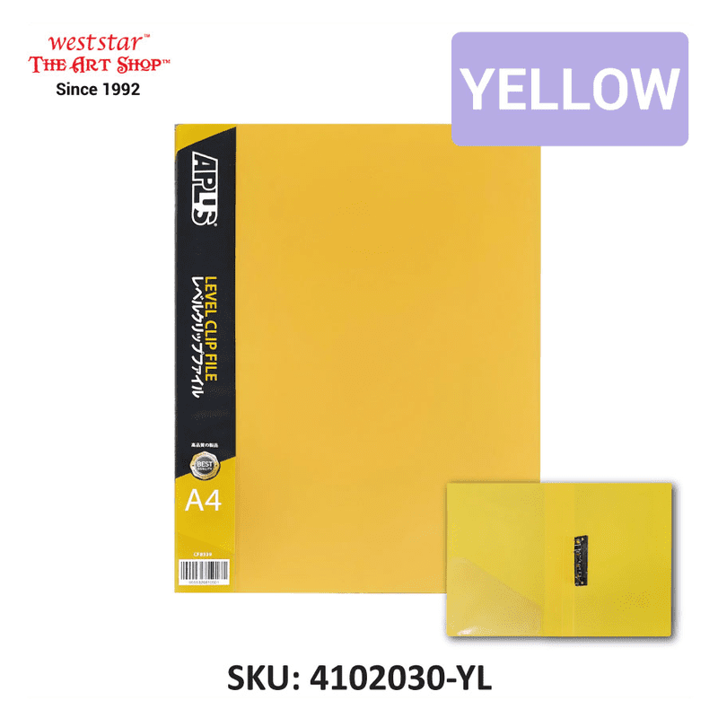 Aplus A4 Level Clip File, File with Metal Clip