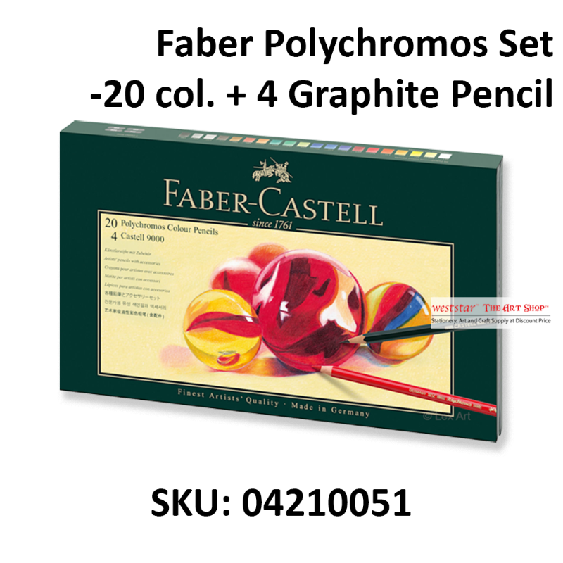 Faber Polychromos Set -20 col. + 4 Graphite Pencil
