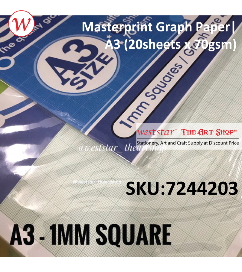 Masterprint Graph Paper| A3 (20sheets x 70gsm)