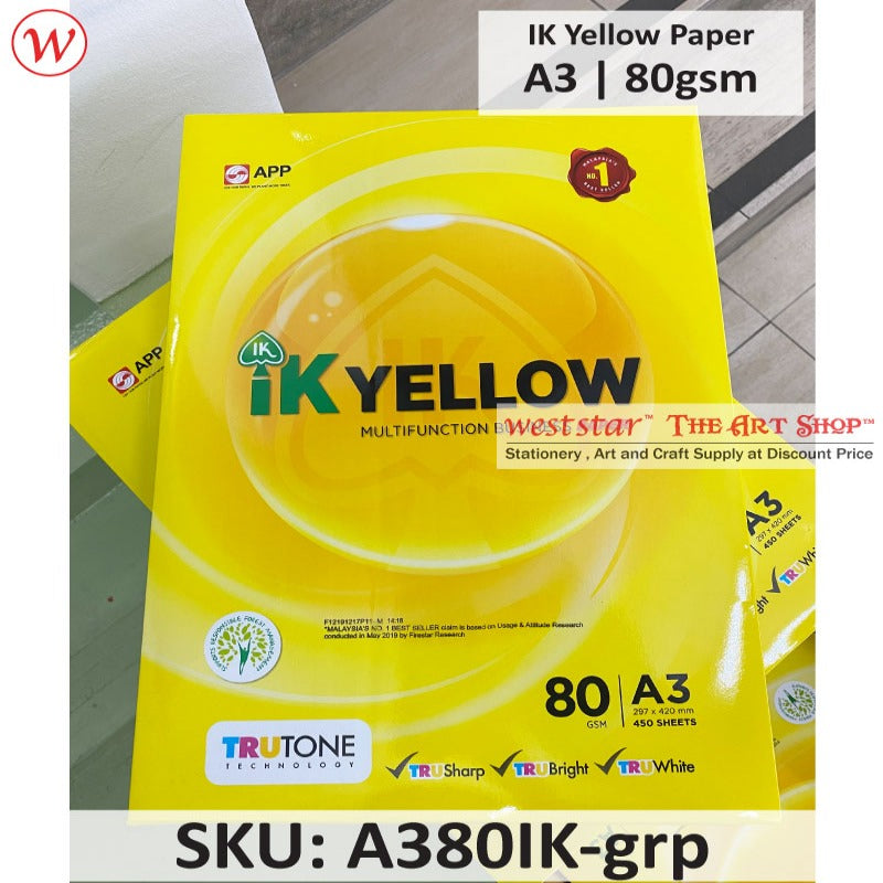 IK Yellow Paper | A3 x 80gsm 450SHEET