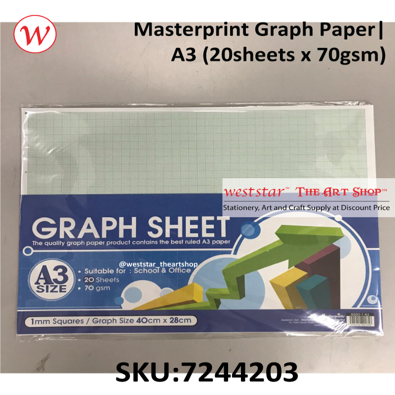 Masterprint Graph Paper| A3 (20sheets x 70gsm)