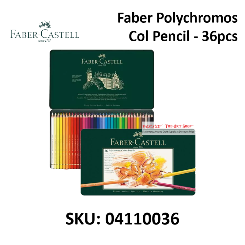 Faber Polychromos Colour Pencil - Tin of 36pcs