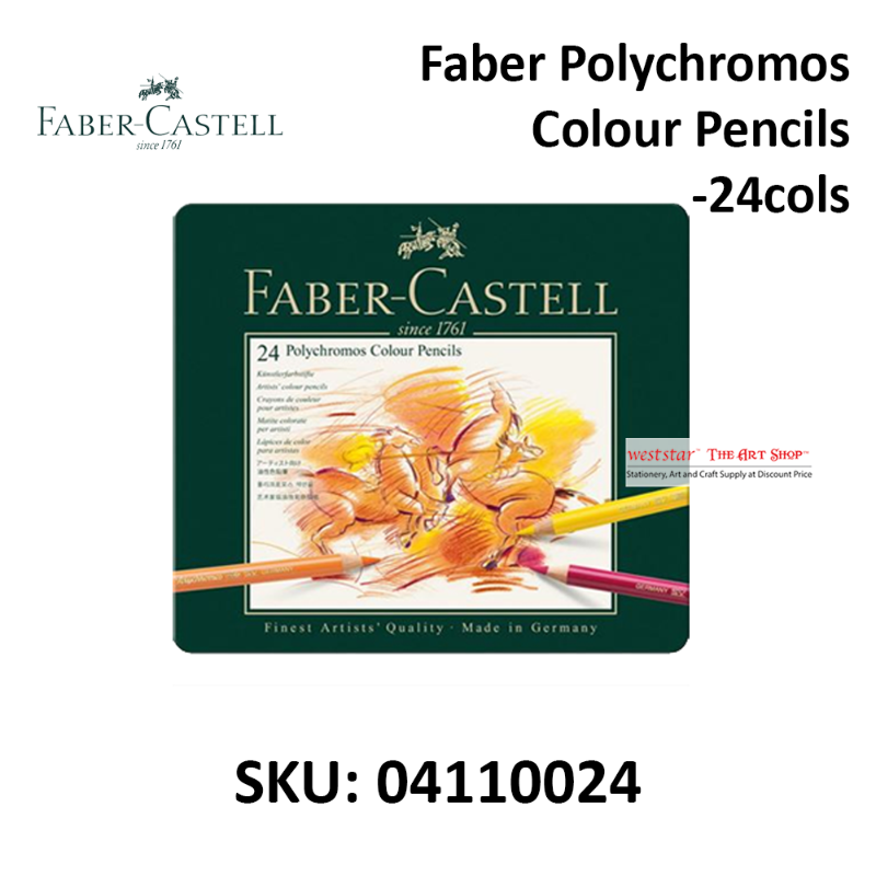 Faber Polychromos Colour Pencil - Tin of 24pcs