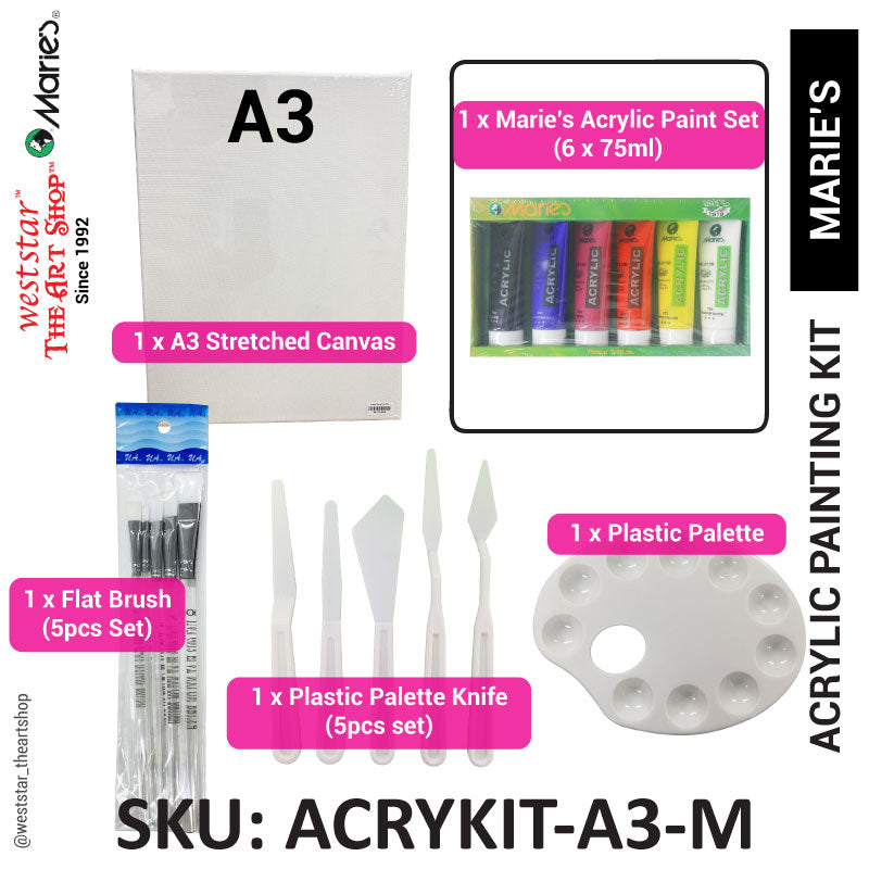 Marie's / Pebeo Acrylic Kit - All in 1 Acrylic Painting Kit