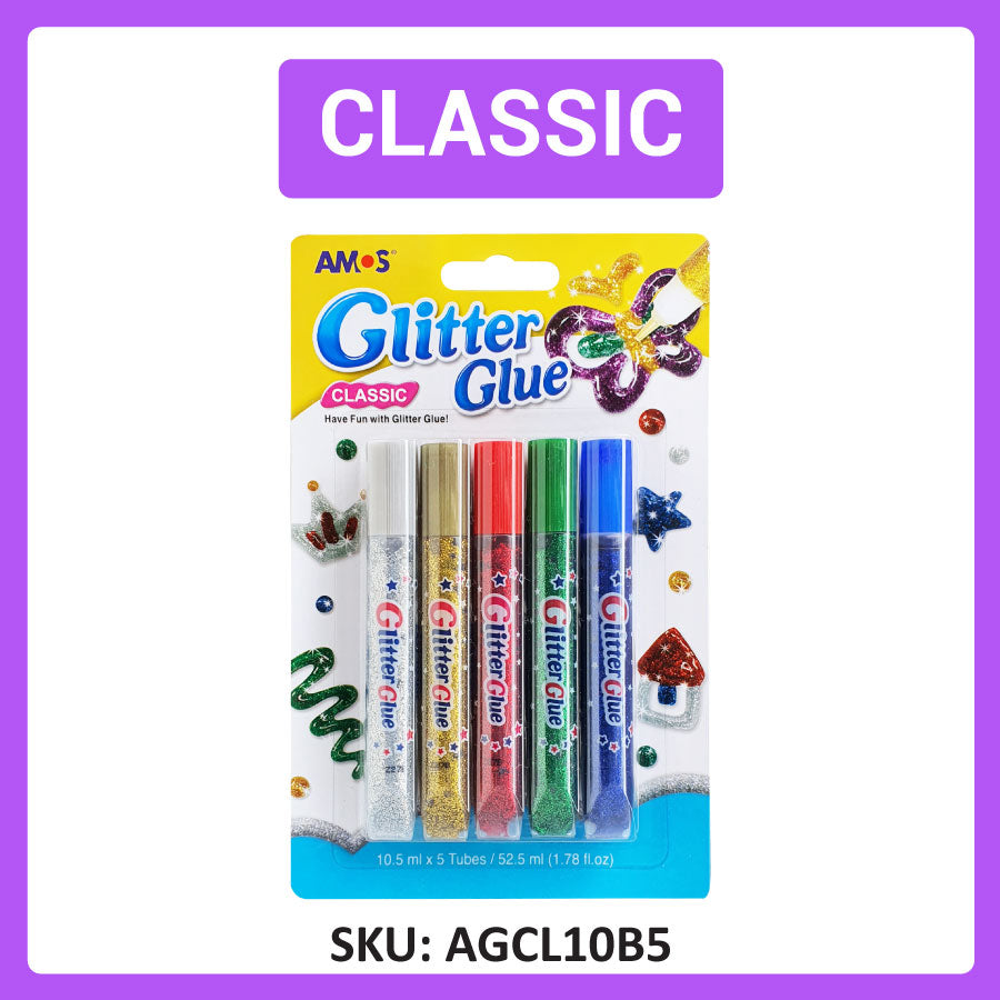 Amos Glitter Glue Set (Classic / Neon) 5colors