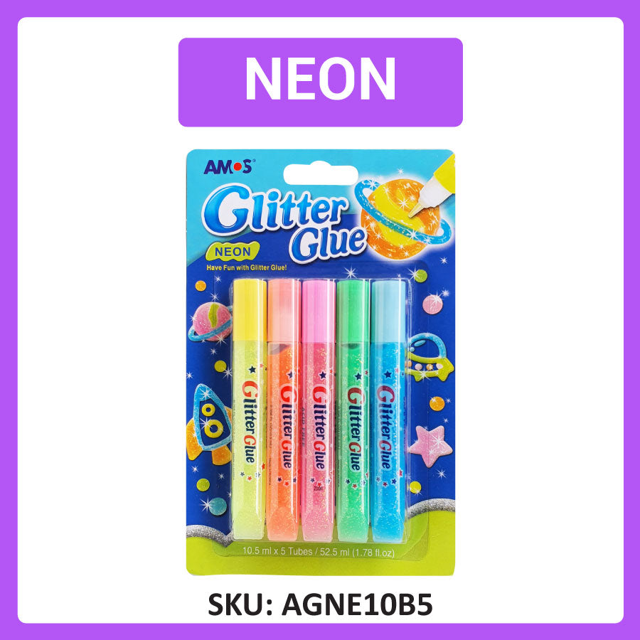 Amos Glitter Glue Set (Classic / Neon) 5colors