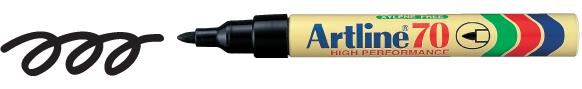Artline Permanent Marker, Artline 70, Artline Marker - BULLET / ROUND (Set of 10pcs)
