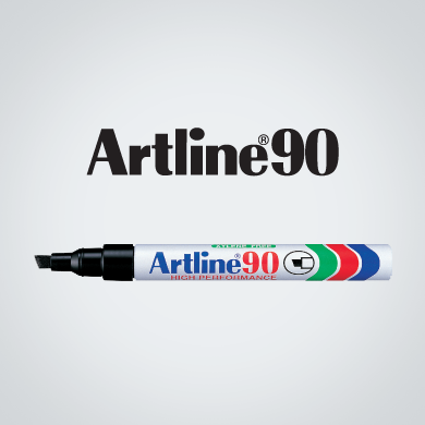 Artline Permanent Marker Set, Artline 90, Artline Marker - CHISEL / FLAT (Set of 10pcs)