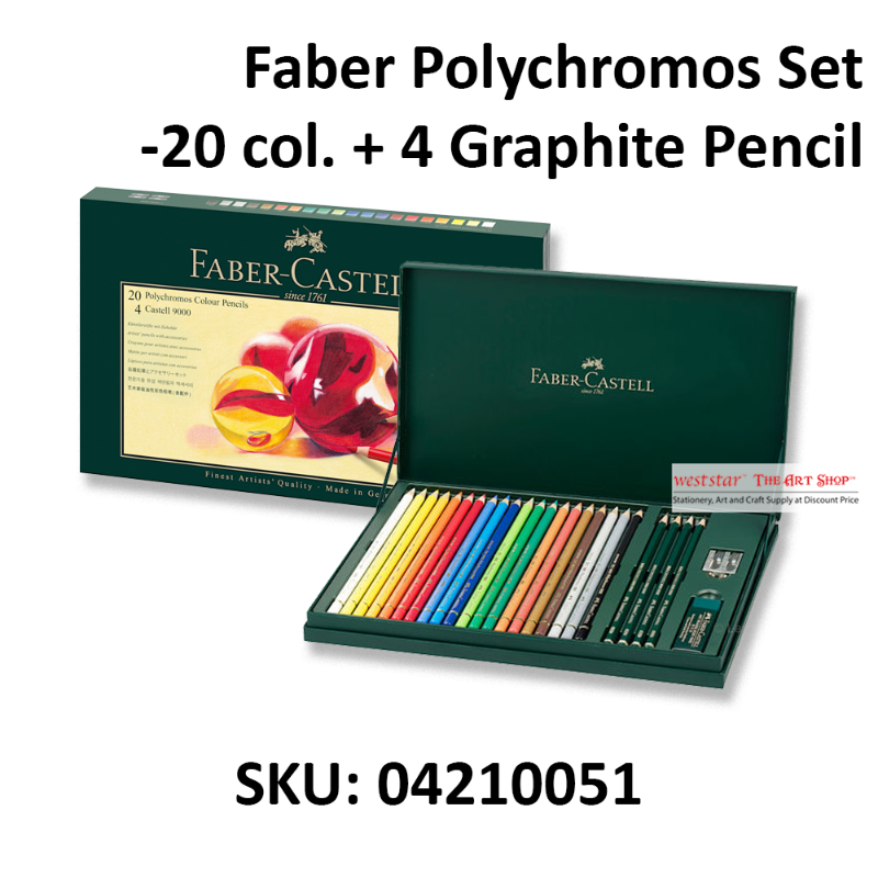 Faber Polychromos Set -20 col. + 4 Graphite Pencil