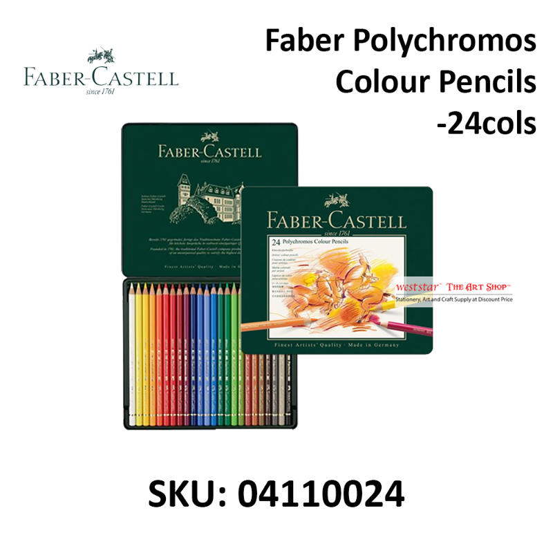 Faber Polychromos Colour Pencil - Tin of 24pcs