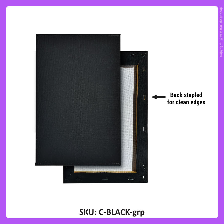 Black Stretched Canvas Black Painting Canvas (Acrylic, Oil, Mix Media) 30cm, A4, A3, A2, A1 (LIMITED STOCK)