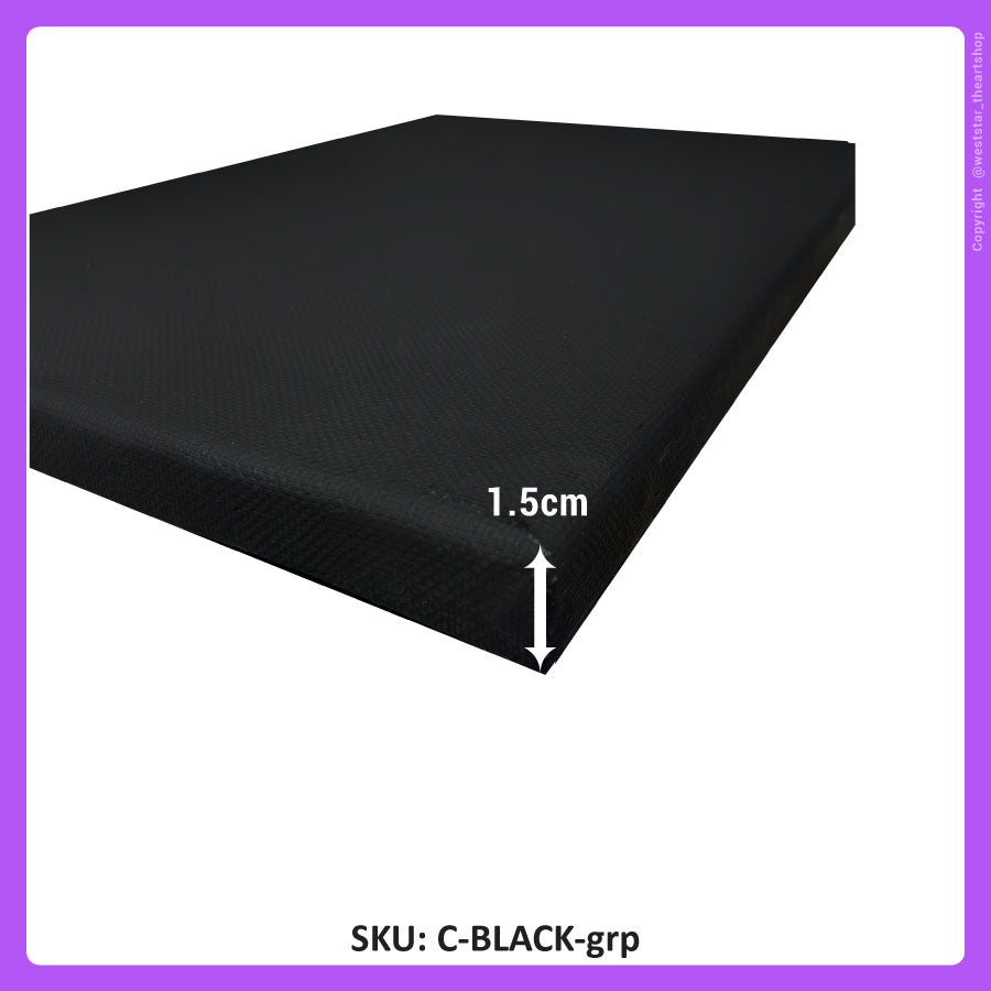 Black Stretched Canvas Black Painting Canvas (Acrylic, Oil, Mix Media) 30cm, A4, A3, A2, A1 (LIMITED STOCK)