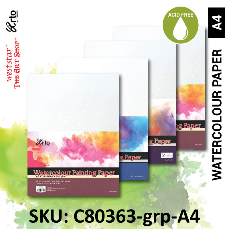 A3, A4 Campap Watercolor Paper (10 x Loose Sheet) | 200gsm / 300gsm