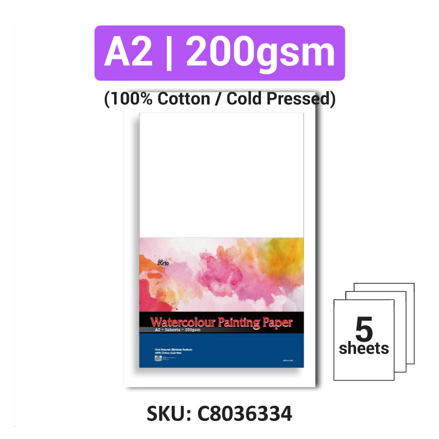 A1 A2 Arto Watercolor Paper 5 sheets | A1 A2 - 200gsm 300gsm