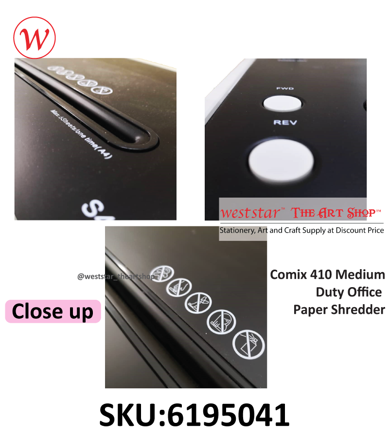 Comix 410 Medium Duty Office Paper Shredder