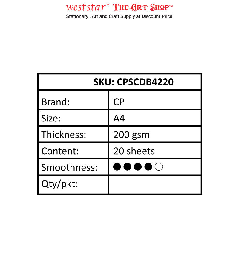 CP Drawing Block 20sheets | A4 - 200gsm