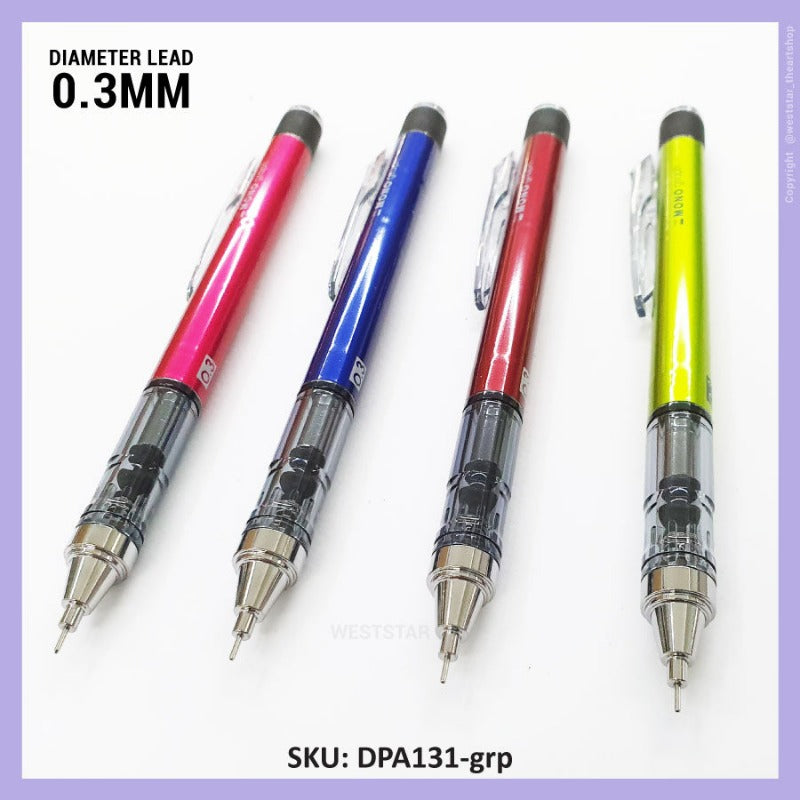 MONOgraph Mechanical Pencil 0.3mm Mechanical Pencil (DPA131) (0.3mm) - RED, BLUE, LIME, PINK