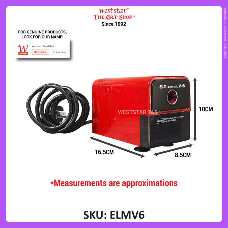 ELM Electric Pencil Sharpener (V-6) , Automatic Sharpener for classroom, studio, office