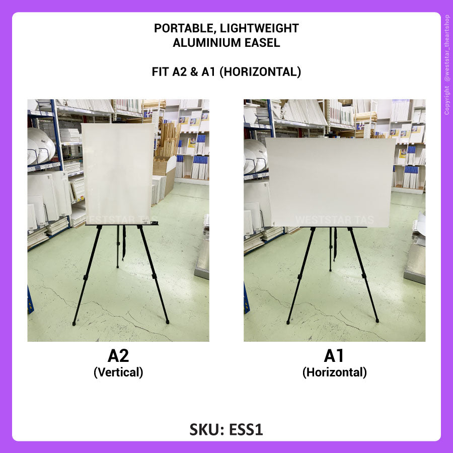 Aluminium Easel Stand, Portable Easel with Bag A4, A3, A2, A1 (ESS1)