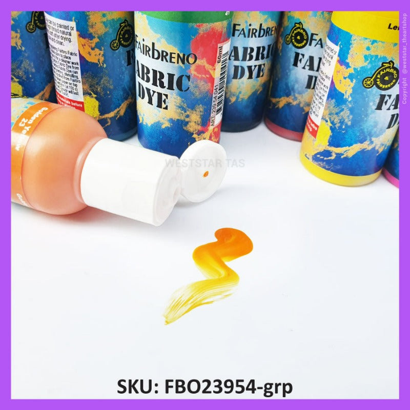 Fairbreno Fabric Dye 60ml (Paint directly, also suitable for Silkscreen printing, Stamp, Stencilling)