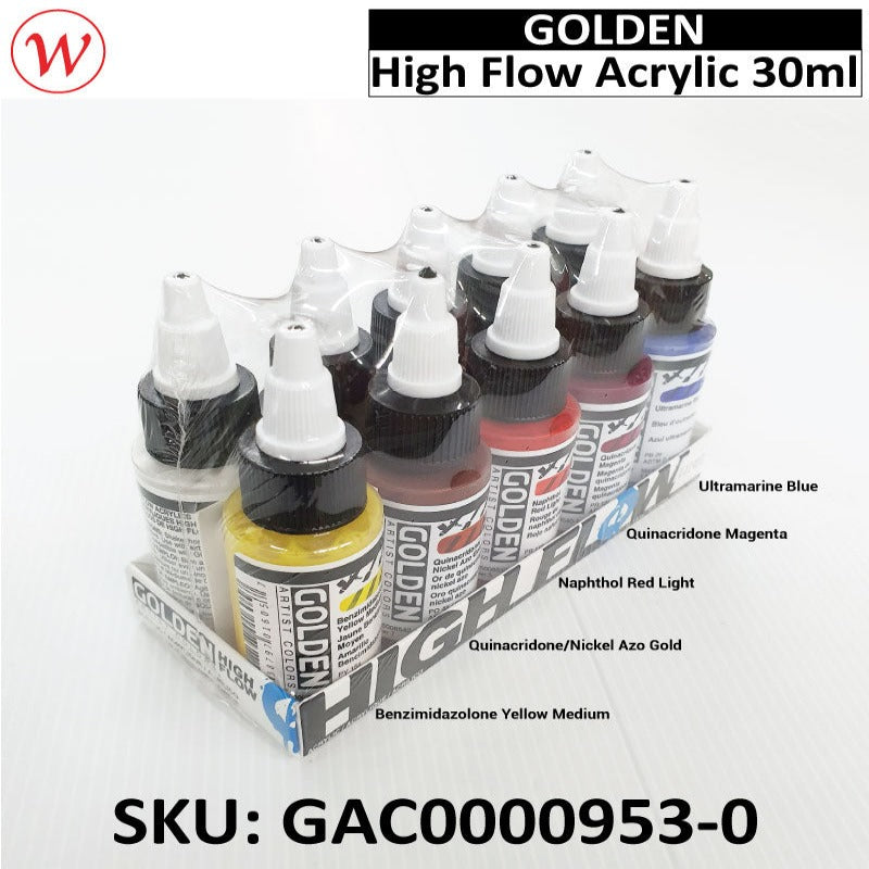 Golden High Flow Acrylic Set | (10Colors * 30ml)