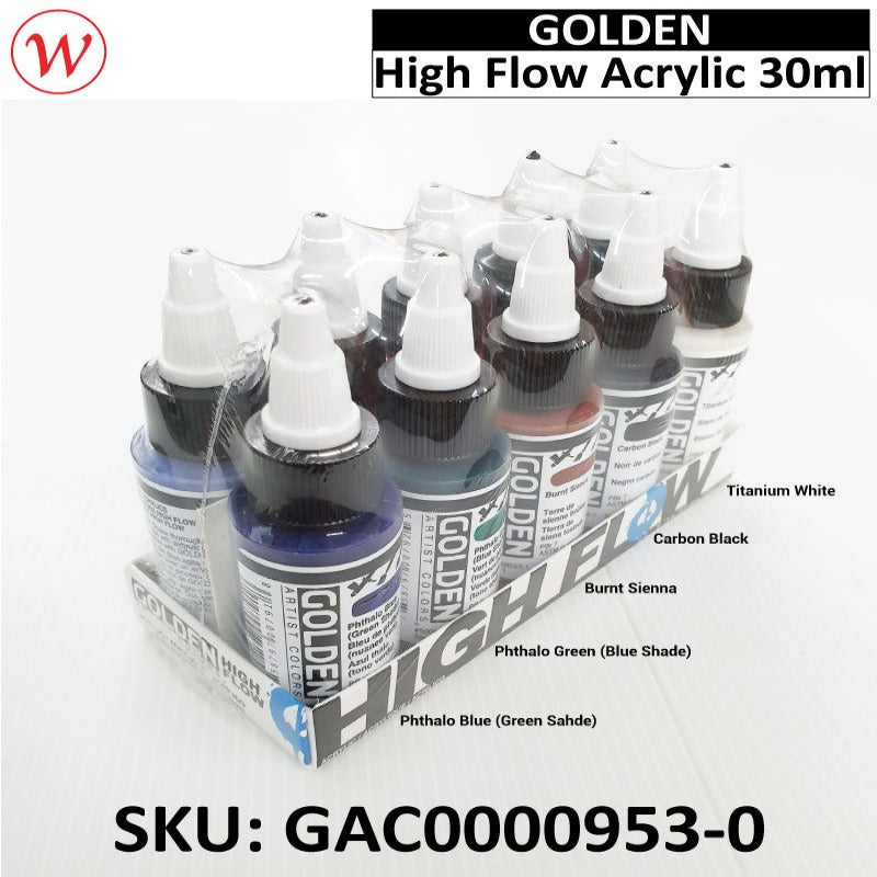 Golden High Flow Acrylic Set | (10Colors * 30ml)