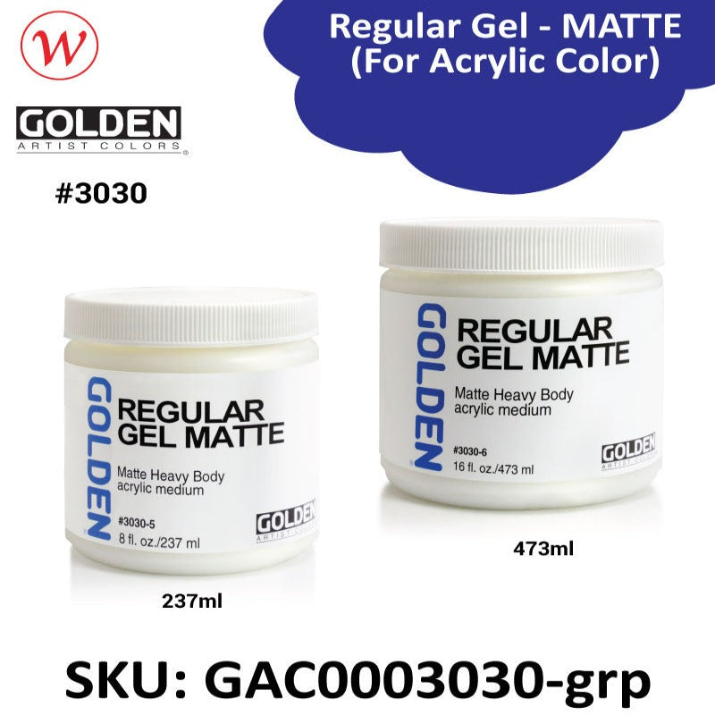 Golden Regular Gel - MATTE | (For Acrylic Color)