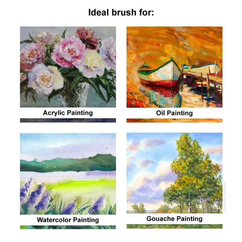 XQ Nylon Brush Set , Assorted Brush Set , Painting Brush 10pcs (5 Round + 5 Flat)