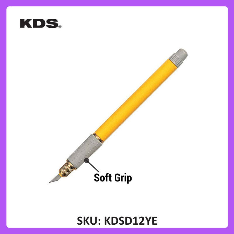 KDS Easy Grip Knife (D-12YE) Craft Knife, Art Knife, Pen Knife