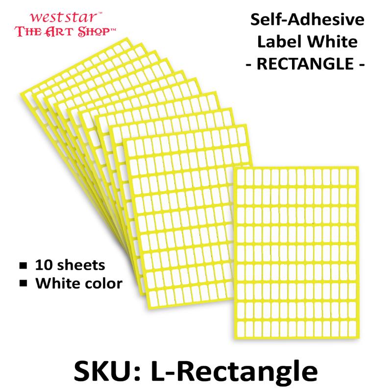Self-Adhesive Label White Color - Rectangle
