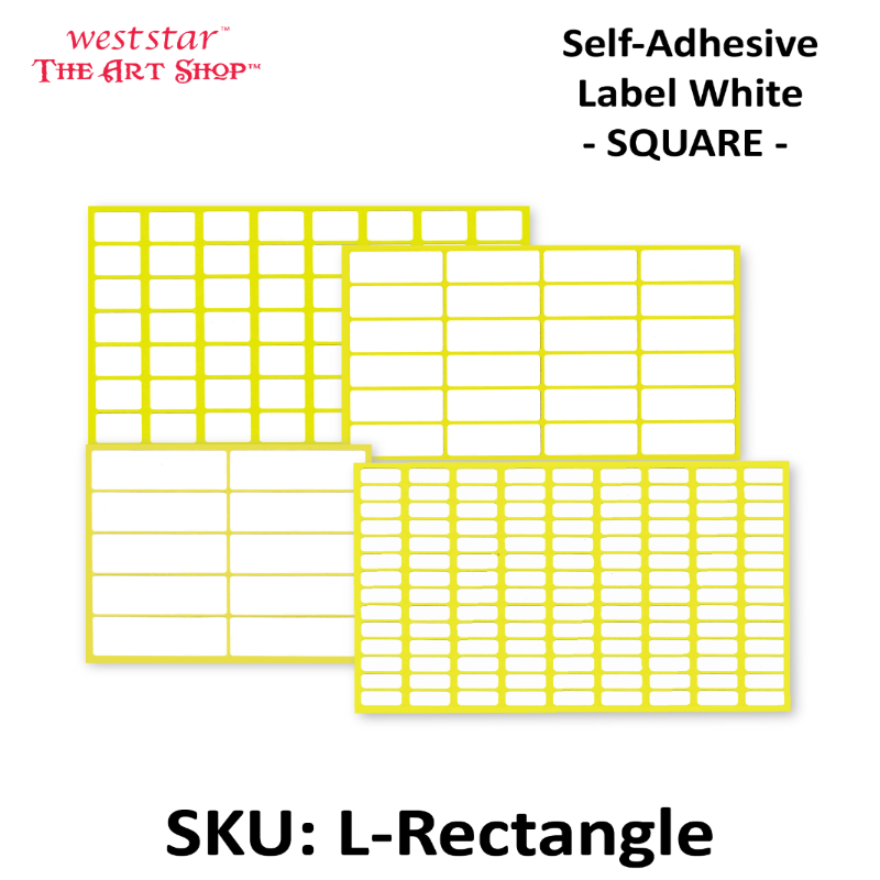 Self-Adhesive Label White Color - Rectangle